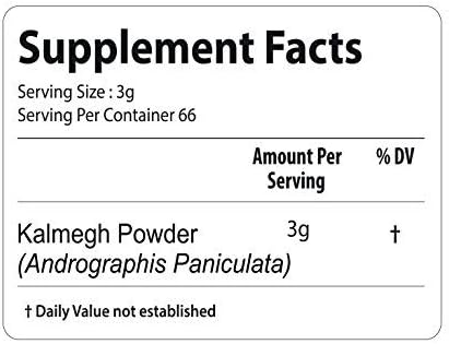 bixa BOTANICAL Andrographis Powder 454 GRM (16Oz) | Andrographis Paniculata | Bitter Herb Kalmegh | Herbal Supplement Natural Liver Tonic | Ayurvedic herb for Digest toxins (16 Ounce (Pack of 1))