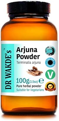 DR WAKDE'S Arjuna Bark Powder (Terminalia arjuna) - 100g (3.5oz) | Pure, Raw & Dried Powder | Natural Aroma and Freshness | Fine Powder | Vegan | Premium Grade | Nothing Added, Nothing Removed