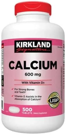 ikj Calcium 600 mg with Vitamin D3 Dietary Supplement 500 Tablets