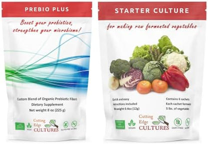 Prebio Plus Prebiotic Fiber Powder Best Custom Blend of Organic Prebiotic Fibers Dietary Supplement 8 oz