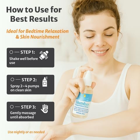 True Love Slumber Magnesium Boost | Essential Oil Aromatherapy Spray with Lavender & Chamomile | Pure Magnesium Spray for Feet | Magnesium & Trace Minerals for Relaxation & Mood Enhancement 2 fl Oz