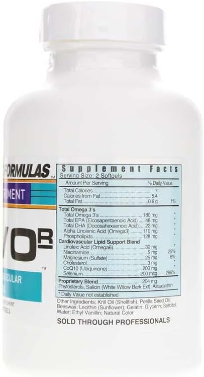 Systemic Formulas 128 CVO-R Cardiovascular Oil, 60 Softgels. Coenzyme Q10 + Krill Oil + Triglyceride Fish Oil + phytosterols. Excellent Source of EPA and DHA.