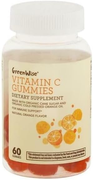 Vitamin C Gummies, Dietary Supplement, 60 Gummies, Natural Orange Flavor