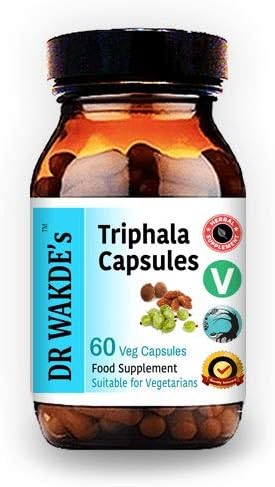 DR WAKDE'S Triphala Capsules (60 Veg Caps, Plant-Based Supplement, Ayurvedic Herb, All Natural, Vegan)