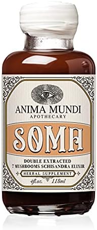 Anima Mundi Apothecary Soma 7 Mushroom Adaptogenic Elixir - Mushroom Liquid Extract Tincture with Reishi, Chaga, Lions Mane & Cordyceps - Immune Support Mushroom Extract Drops - Vegan (4oz / 118ml)