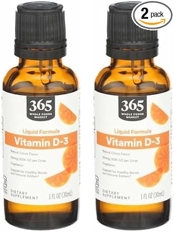 365 by Whole Foods Market, Vitamin D3 Citrus, 1 Fl Oz (Pack of 2)