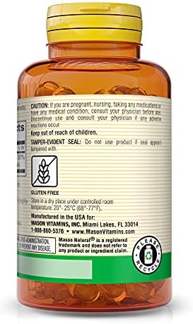 MASON NATURAL Vitamin D3 25 mcg (1000 IU) - Supports Overall Health, Strengthens Bones and Muscles, from Fish Liver Oil, 60 Softgels (Pack of 3)