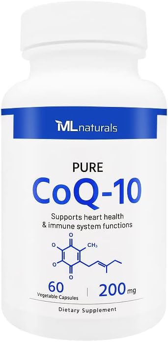 Pure CoQ-10 200 mg, 60 Vegetable Capsules. One a Day (2-Month Supply). Premium Quality