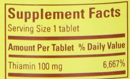 Nature Made Vitamin B1, 100 Count (Pack of 6)