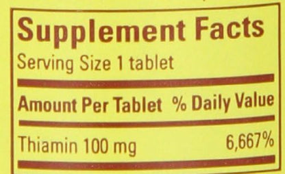 Nature Made Vitamin B1, 100 Count (Pack of 6)