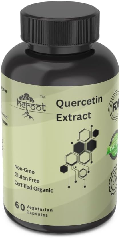 500mg Quercetin with Bromelain Capsules: Respiratory Support Non-GMO | Gluten Free | Supports Overall Health & Well Being (20 Capsules)