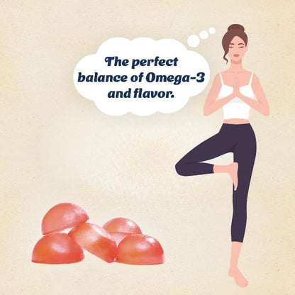 Wiley's Finest Vegan Omega-3 Gummies - Natural Sugar - Vegetarian DHA, ALA & SDA - Gluten Free - Watermelon Flavor, 60 Gummies