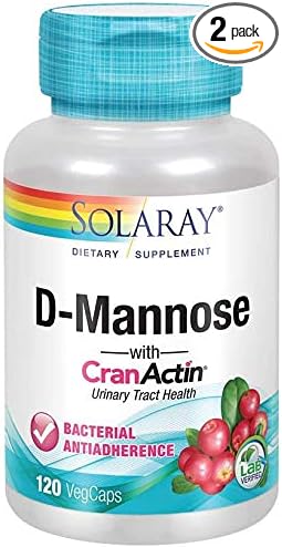 D-Mannose with CranActin Solaray 120 VCaps, Pack of 2