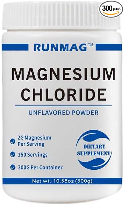 Natural Magnesium Chloride Powder, Oral Supplement, Crystal Powder, Magnesium Supplement, Food Grade300g(10.58oz)/Bottle