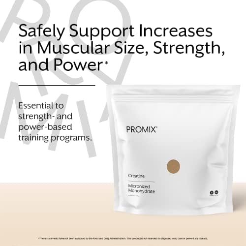 Creatine Monohydrate Powder Micronized Unflavored Instant Keto Paleo I PROMIX I 1 Ingredient 100% Purity I 3rd Party Tested I Non GMO Gluten + Soy Free I Men Performance Pre 100% Pure Choice I Lean