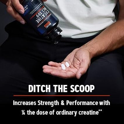 GNC AMP Creatine HCl 189 Pills, Clinically Proven Strength & Muscle Builder, Athletic Performance, Energy Production, Recovery Supplement, Fast Absorbing, Gluten Free Formula, 60 Servings