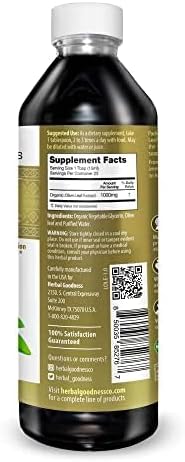 Herbal Goodness Olive Leaf Extract Liquid 12oz - Super Strength Formula, Supports Skin Health - Polyphenols Supplement - Non-GMO Polifenoles Suplementos (1 Bottle)