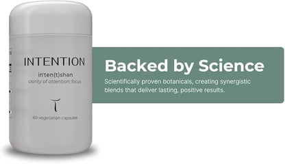 INTENTION Mushroom & Botanical Supplement by Setas – Organic Chaga & Cordyceps, Rhodiola & Ginger to Support Cognitive Function, Mental Focus, & Memory, Vegan & Non-GMO, 60-Day Supply