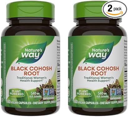 Nature's Way Black Cohosh Root, Traditional Women's Health Remedy*, 540 mg, 100 Vegan Capsules (Pack of 2)
