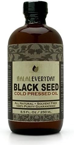 Pure and Cold Pressed Black Seed Oil - 8 oz Glass Bottle - NON-GMO and Vegan - Nigella Sativa -Hexane Free - Halal Certified - Unfiltered,Dark and Potent - Natural Source of Nigellone and Thymoquinone
