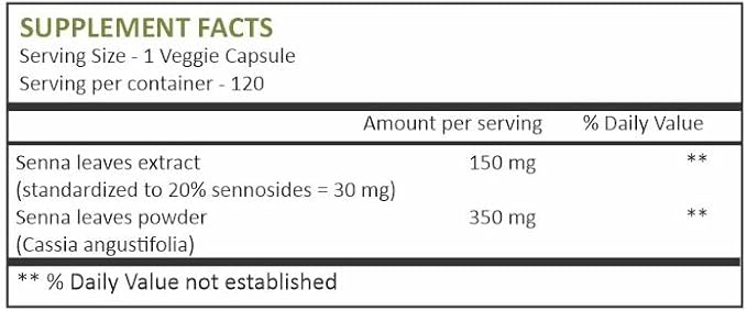 HERBAL HILLS Alfalfa Leaf Powder and Senna Capsules Pack of 2 Combo