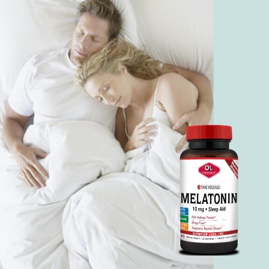 Olympian Labs Melatonin 10mg Time Release with Vitamin B6 - Maximum Strength Tablets - Drug-Free, Supports Restful Sleep, Nighttime Sleep Aid - 60 Vegan Tablets (60 Servings)