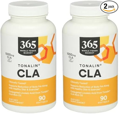 365 by Whole Foods Market, Tonalin Cla 1300Mg, 90 Softgels (Pack of 2)