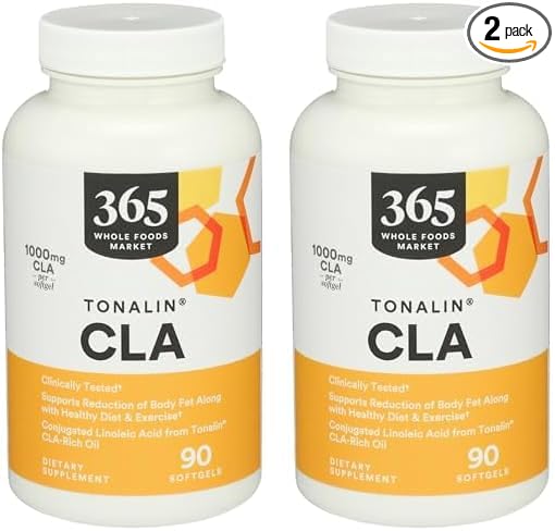 365 by Whole Foods Market, Tonalin Cla 1300Mg, 90 Softgels (Pack of 2)