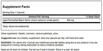Swanson Aged Black Garlic 650 mg 30 Caps (2 Pack)