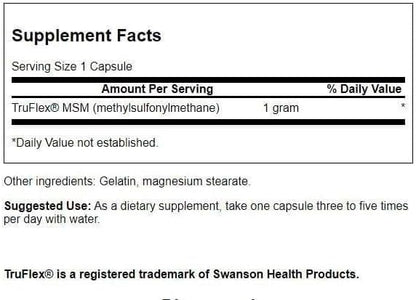 Swanson Msm 1,000 mg 120 Caps (2 Pack)
