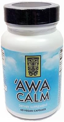 ‘Awa Calm Capsules - Kava-Based Herbal Supplement with 30% Kavalatone, Calamus Root, Passion Flower, Lemon Balm & Hops (60 Capsules)
