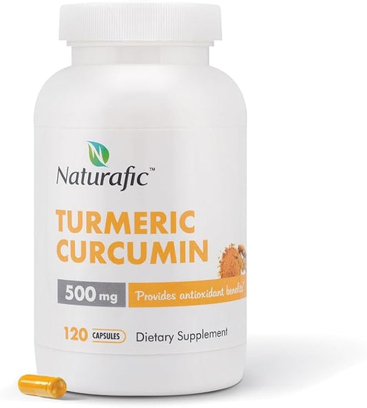 Turmeric Curcumin with Piperine Capsules - 500mg per Capsule,120 Count - Supplement with Black Pepper for Enhanced Absorption Non-GMO, Gluten-Free