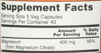Now Foods Magnesium Citrate caps- 120 Vcaps ( 2-Pack)