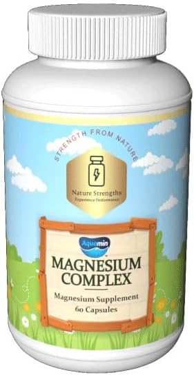 Magnesium Complex Supplement by Aquamin - 60 Capsules, 500mg, with Magnesium Hydroxide, Malate, Oxide, Citrate & Glycinate - Made in USA, FDA Registered Facility