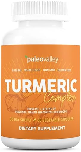 Paleovalley - Organic Turmeric Complex - Full Spectrum Organic Turmeric with Health-Supportive Superfoods - 56 Vegetarian Capsules - Support Joints, Immunity, Brain and Heart Health