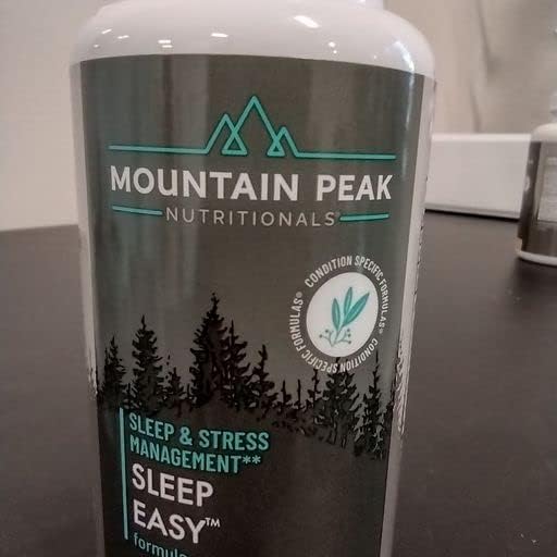 Mountain Peak Nutritionals Sleep Easy - Sleep Support Supplement Promoting A Relaxed & Calm Mood - 5-HTP, Amino Acids, Melatonin, & Magnesium - Hypoallergenic Dietary Supplement (60 Capsules)