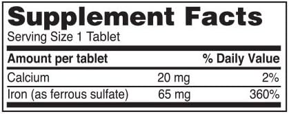Ferrous Sulfate Iron 325 mg Generic for Feosol 100 Tablets Pack of 3