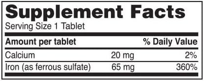 Ferrous Sulfate Iron 325 mg Generic for Feosol 100 Tablets Pack of 3