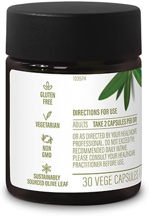 COMVITA Olive Leaf Extract Vegetable Capsules, Natural, high Strength oleuropein & polyphenols, 30 Count