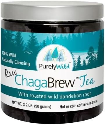 PURELY WILD Dr. Cass Ingram's Wildcrafted Chaga Mushroom Extract Powder – 90g – Nourishing Chaga Tea, Coffee Alternatives & Smoothies – Clean Energy Support – Vegan, Gluten-Free, No Fillers