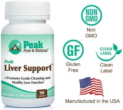 Peak Pure & Natural Peak Liver Support Milk Thistle Based Liver Support Supplement | Liver Cleanse and Detox | 90 Capsules