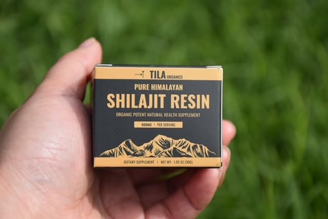 TILA Organic Pure Himalayan Shilajit Resin, Natural Supplement for Men & Women. Fulvic Acid and Humic Acid with Over 85 Trace Minerals. Vegan Gluten Free Non-GMO-600 mg-30g Jar