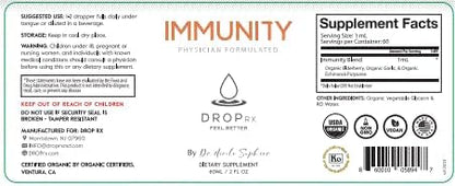 DropRx Immunity by Dr. Nicole Saphier – Elderberry, Echinacea & Garlic Supplements for Immune System Support, Organic, Non-GMO, Vegan, Gluten-Free, Kosher, Made in USA (2 Fl Oz)