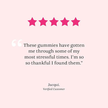 Winged Wellness Calm & Collected, Stress Relief Gummies - Stress Support Supplement with KSM-66 Ashwagandha, L-Theanine, GABA & Passionflower - Vegan & Gluten-Free Gummy - Raspberry, 42 Count