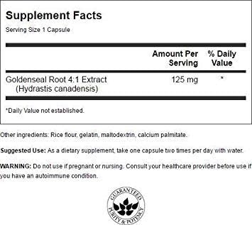 Swanson GOLDENSEAL Root 125 MG 100 CAPS