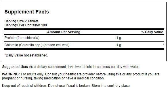 Swanson Broken Cell Wall Chlorella 500 Milligrams 360 Tabs