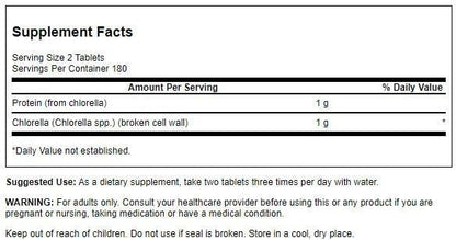 Swanson Broken Cell Wall Chlorella 500 Milligrams 360 Tabs