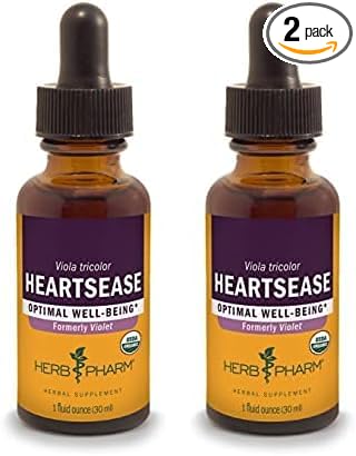 Herb Pharm Certified Organic Violet Liquid Extract, 1 Fl oz (Pack of 2)