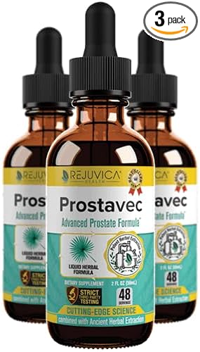 Prostavec Advanced Prostate Support Supplement - Liquid Formula for Faster Absorption with Pygeum, Saw Palmetto, Stinging Nettle + Turmeric & Damiana - Vegan, Non-GMO - 6 fl oz