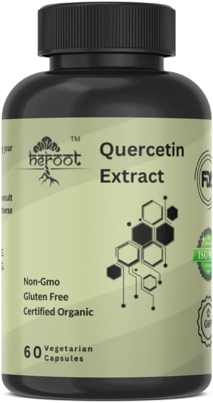500mg Quercetin with Bromelain Capsules: Respiratory Support Non-GMO | Gluten Free | Supports Overall Health & Well Being (20 Capsules)